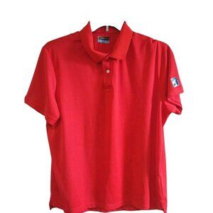 PGA Tour Red Polo Shirt XL Mens Short Sleeve Golf Shirt Outdoor Light Weight